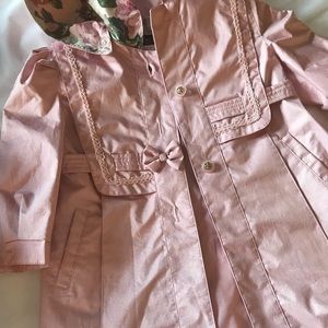 Pink spring jacket fur girls